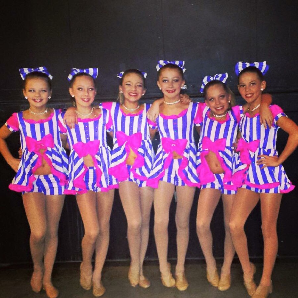 Custom made striped two piece costume.